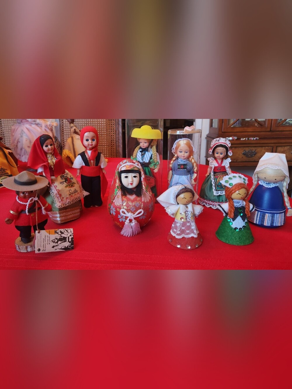 Vintage International Souvenir Folk Doll Collection Set Of 10
